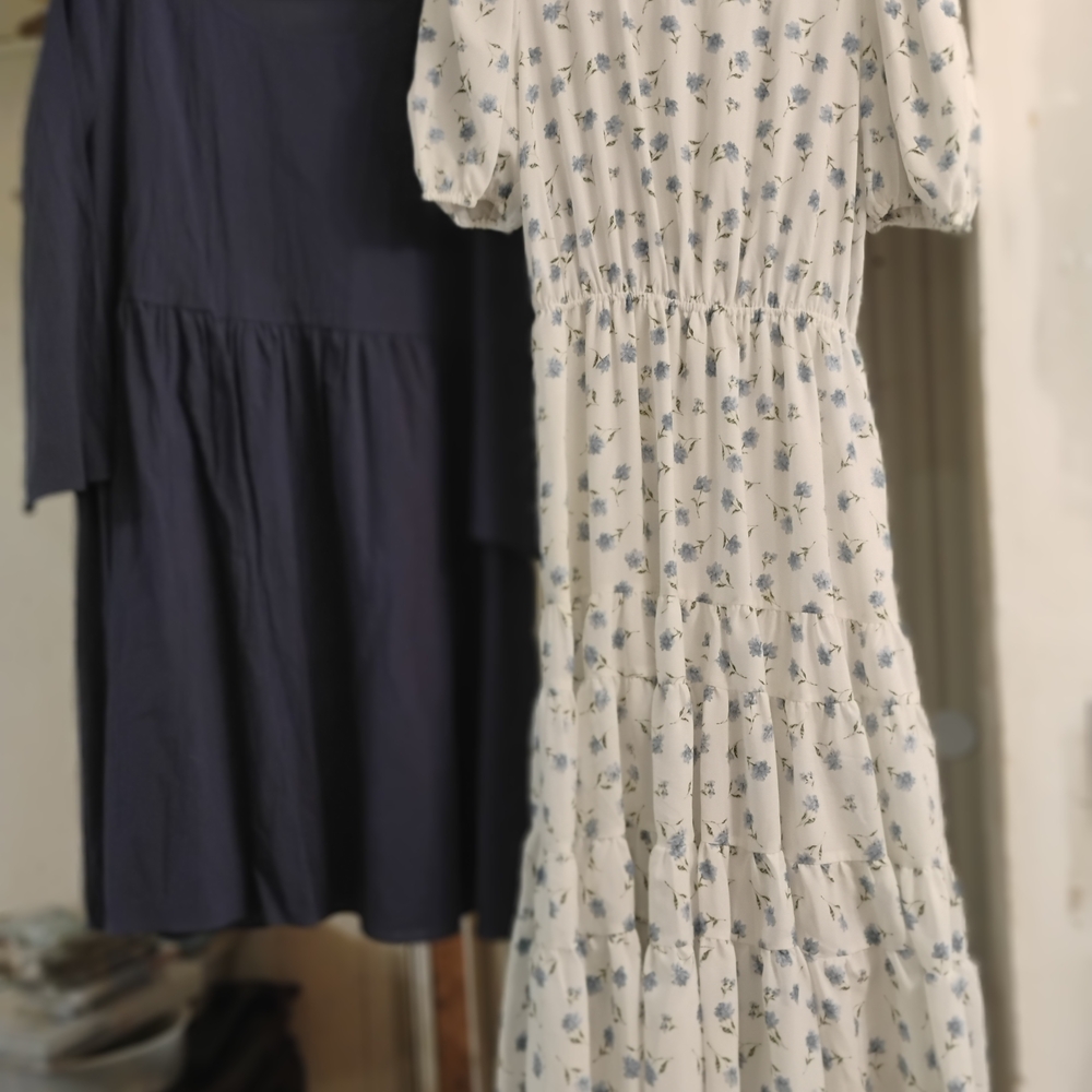 Floral And Solid Dresses Set - image 2